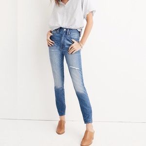 Madewell Rigid Skinny Distressed High Rise Jean 28